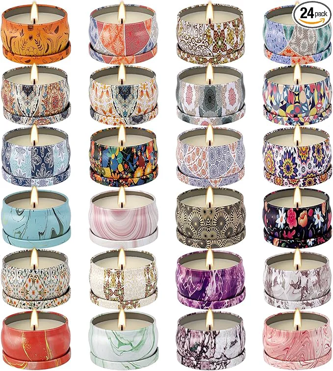 Natural 24-Piece Smokeless Scented Candle Set Artisan