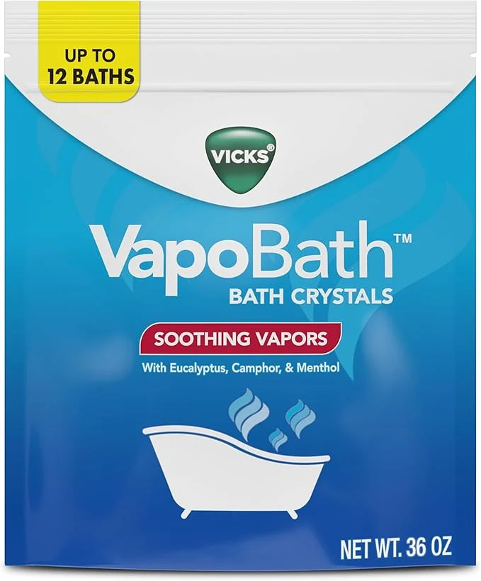 Safe Vicks VapoBath Bath Salts Bath Bomb Non-Medicated Bath Crystals Comforting Soft