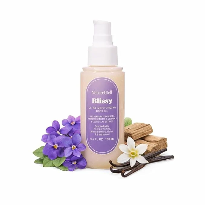 High-Performance NATURE WELL Illuminating Shimmer Body Oil Lightweight Fast-Absorbing Formula Functional