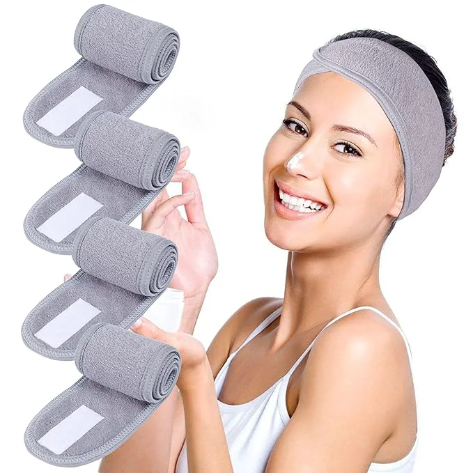 Quality Facial Spa Headbands 4 PCS Makeup Shower Bath Wrap Sport Headband Terry Cloth Casual