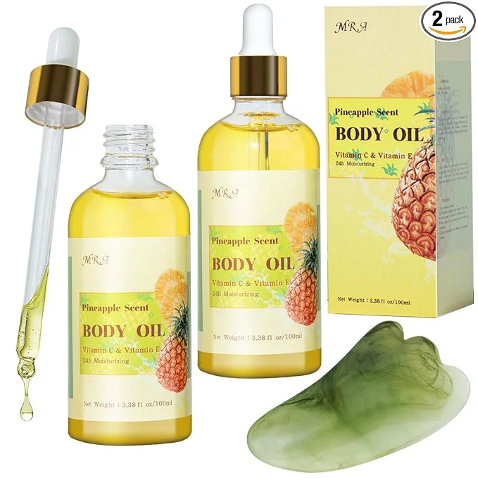 Artisan MR.A 2 Pack Pineapple Juice Scented Body Oil Vitamin E Hydrating Body Oil Original Design