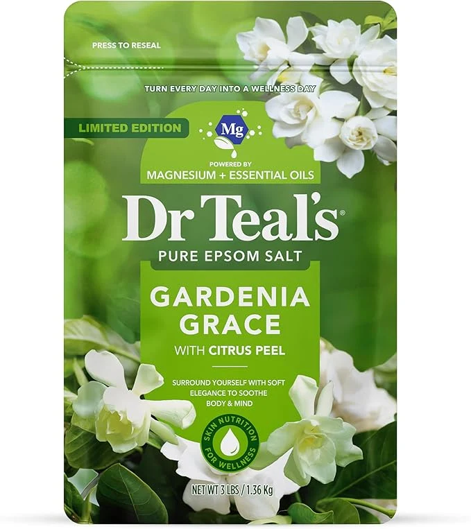 Fast Dr Teal's Epsom Salt Magnesium Soak Gardenia Grace 3 lbs Certified