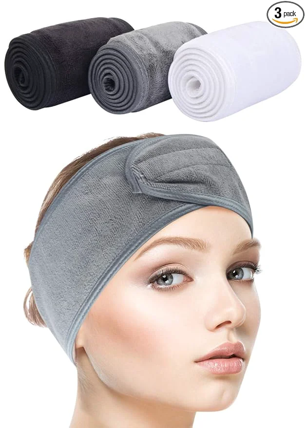 High-Grade SINLAND Spa Headband for Women 3 Counts Adjustable Makeup Hair Band Top-Quality