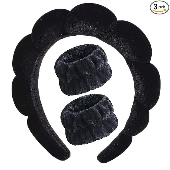 High-End Luckybear Spa Headband for Washing Face Velvet Makeup Bubble Skincare Premium Material