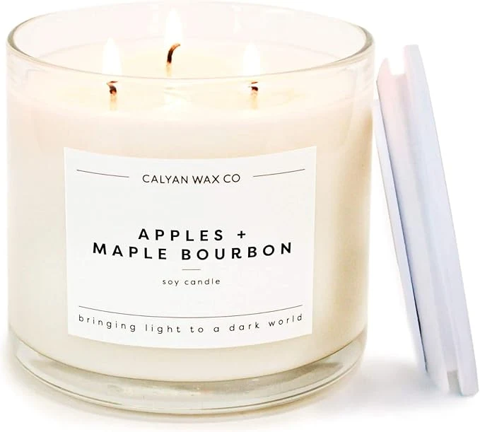 Selected Calyan Wax Co. Apples Maple Bourbon 3 Wick Scented Candle Outstanding