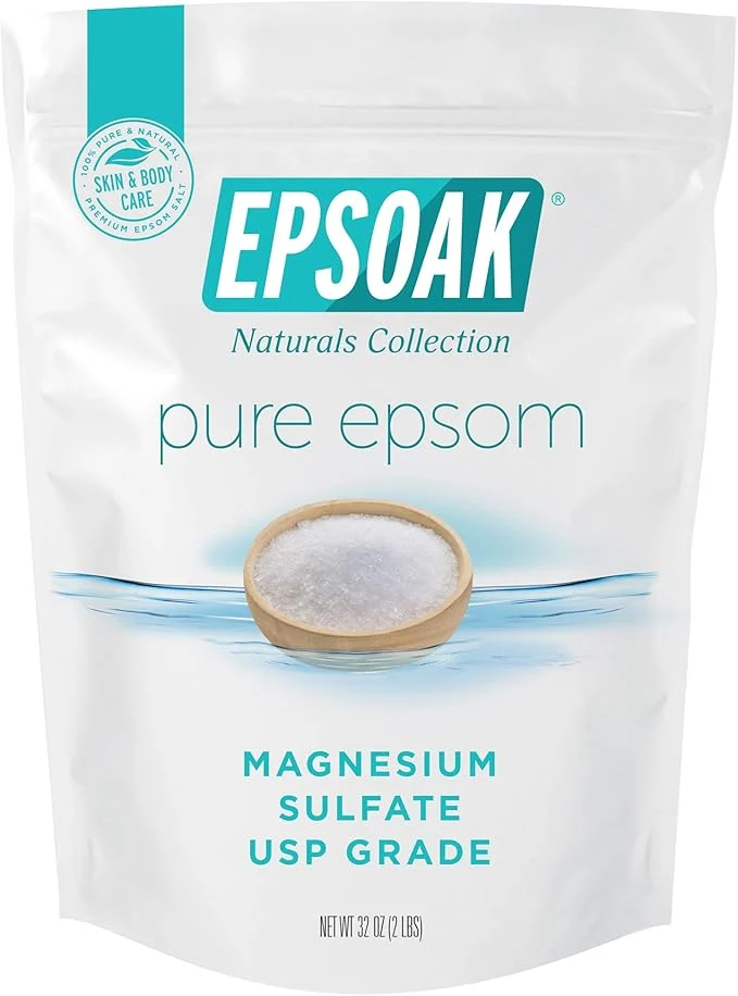 Stylish Epsoak Epsom Salt 2 lb. Magnesium Sulfate USP. Resealable Epsom Salt Bag Effective