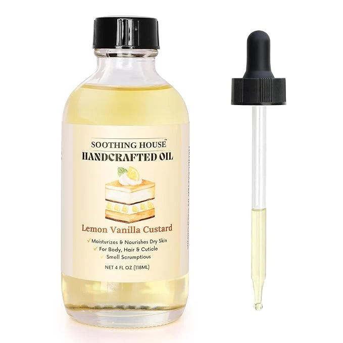Luxury Lemon Vanilla Custard Oil with All-Natural Moisturizing Body Oil Unique