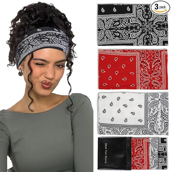 Versatile Huachi Bandana Headbands for Women Non Slip Thick Womens Headbands Boho Quality