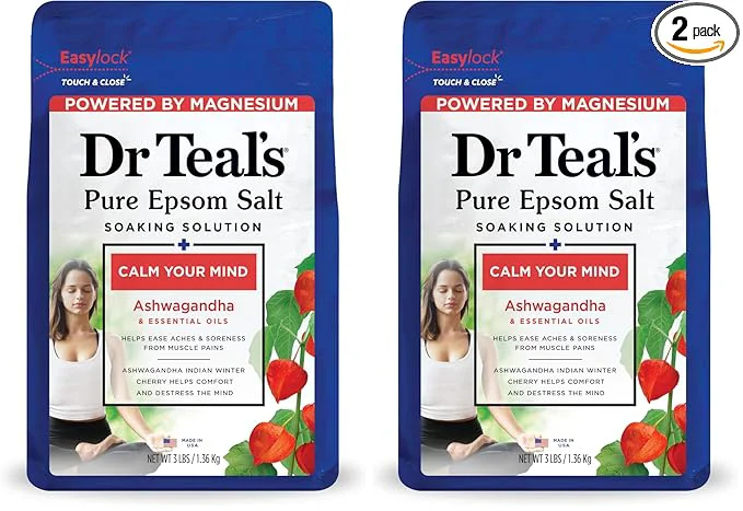 Elite Dr Teal's Epsom Salts Calm Your Mind 3Lb 1.36Kg Flexible
