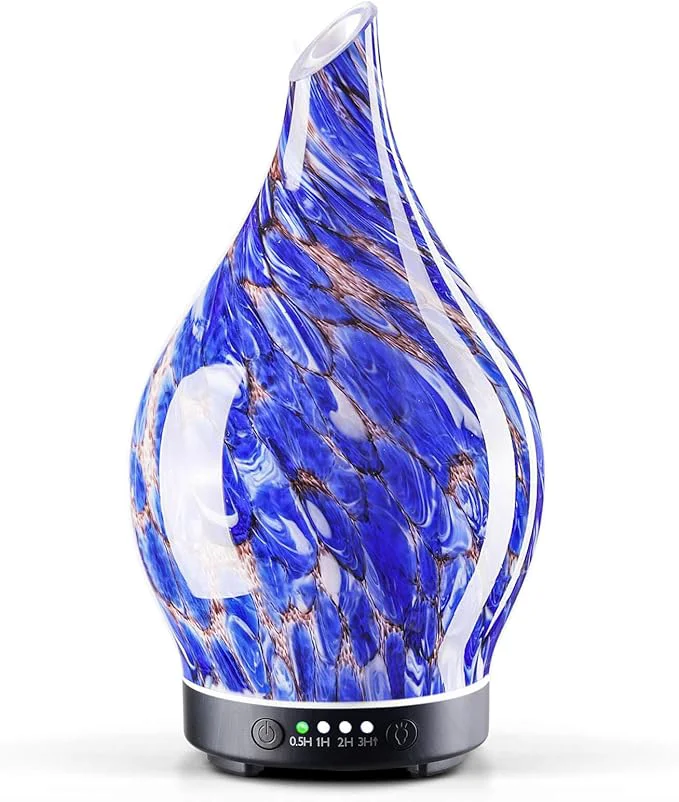 Refined Porseme 150ml Essential Oil Diffuser Glass Color Changing Aroma Air Diffusers Enhanced
