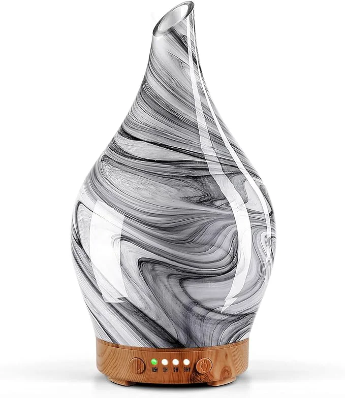Natural Porseme 150ml Essential Oil Diffuser Glass Color Changing Aroma Air Diffusers Powerful