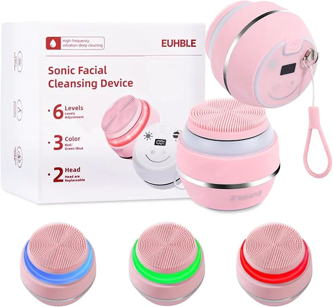 Luxury Electric Facial Cleaner with 6 Modes 3 Light Effects Rechargeable Waterproof Fine Crafted