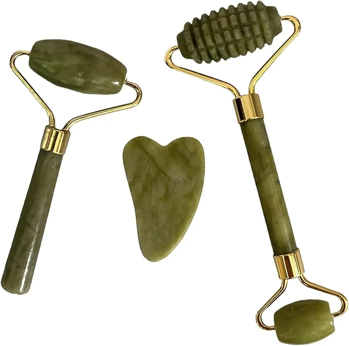 Lightweight Jade Roller and Gua Sha Set 2 Gua Sha Facial Tools Face Roller Jade Roller Verified