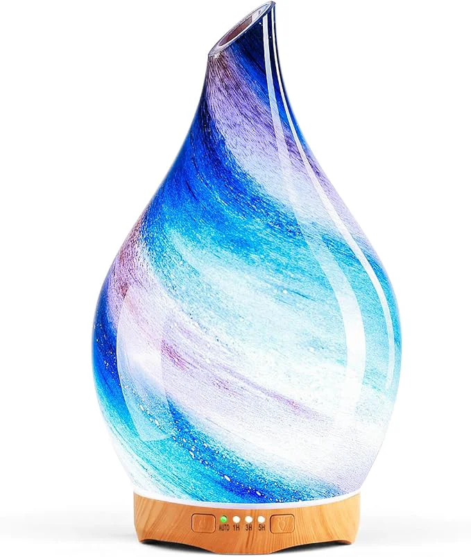 Convenient Porseme 280ml Essential Oil Diffuser Glass Color Changing Aroma Air Diffusers Long-Lasting