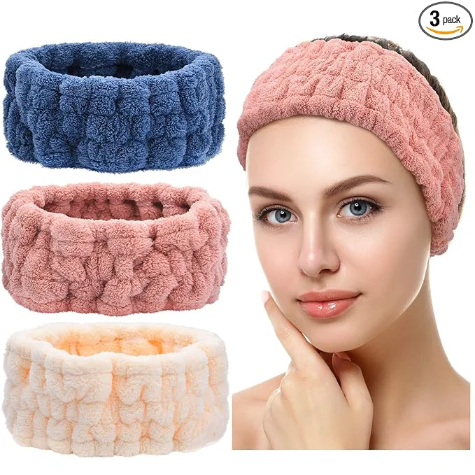 Fine Crafted Chuangdi 3 Pieces Spa Headband for Women Facial Makeup Headband Soft Terry Premium Material