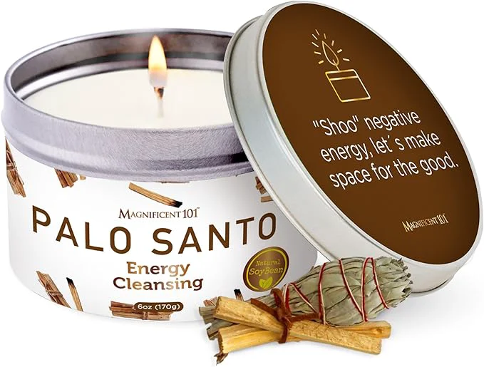 Advanced Magnificent 101 Long Lasting Palo Santo Smudge Candle 6 Oz Stylish