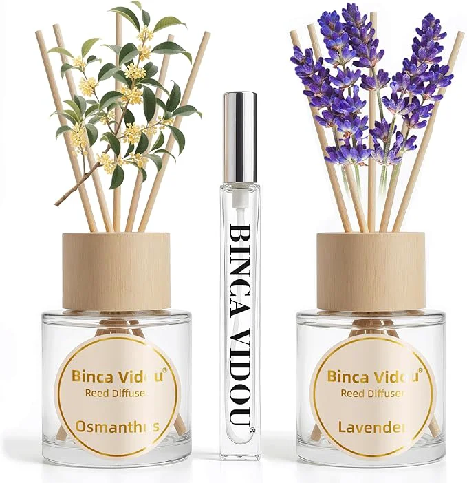 Reliable Reed Diffuser Set Binca Vidou Lavender Osmanthus Natural Perfume Scent Oil Convenient