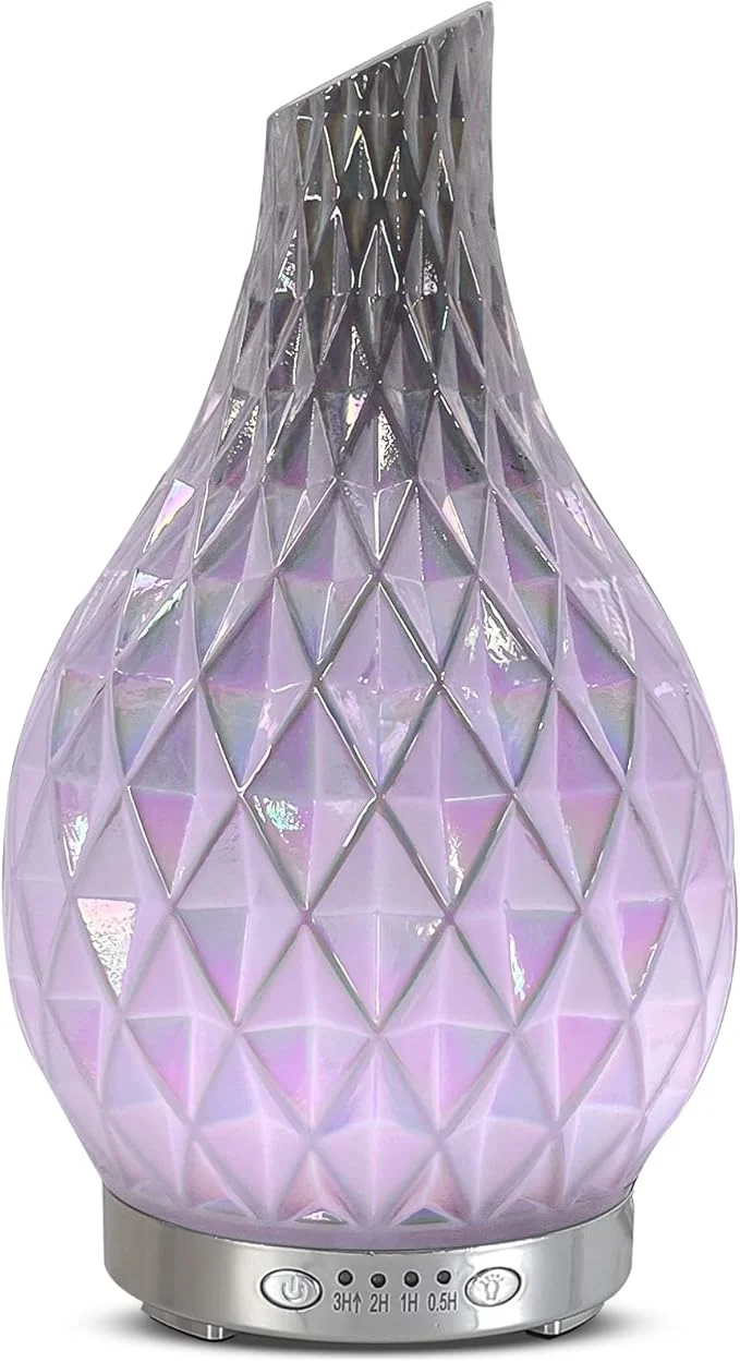 Stylish MAXWINER Essential Oil Diffuser Handmade Art Glass Aromatherapy Ultrasonic Green