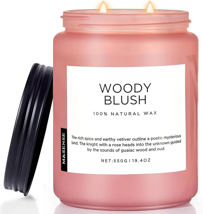 Comfortable M SENSE Large Rose Oud Soy Candles 19.4oz Natural Soy Wax 110-Hour Long Easy-to-Use