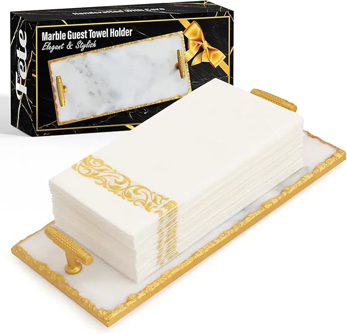 Artisan Guest Towel Holder Tray for Bathroom High-End