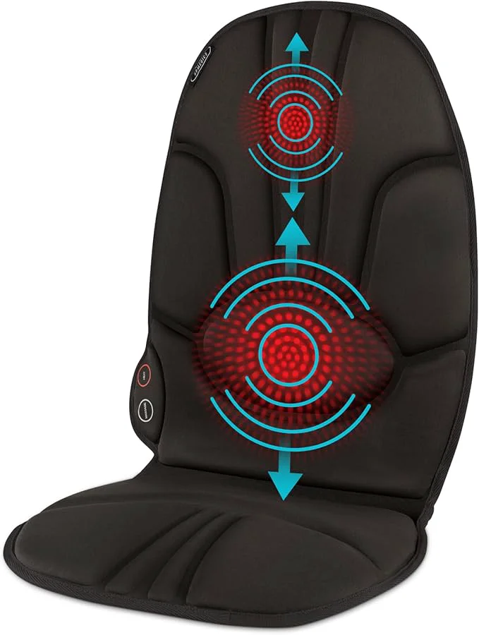 Verified HoMedics Portable Heating and Vibrating Back Massage Cushion Advanced