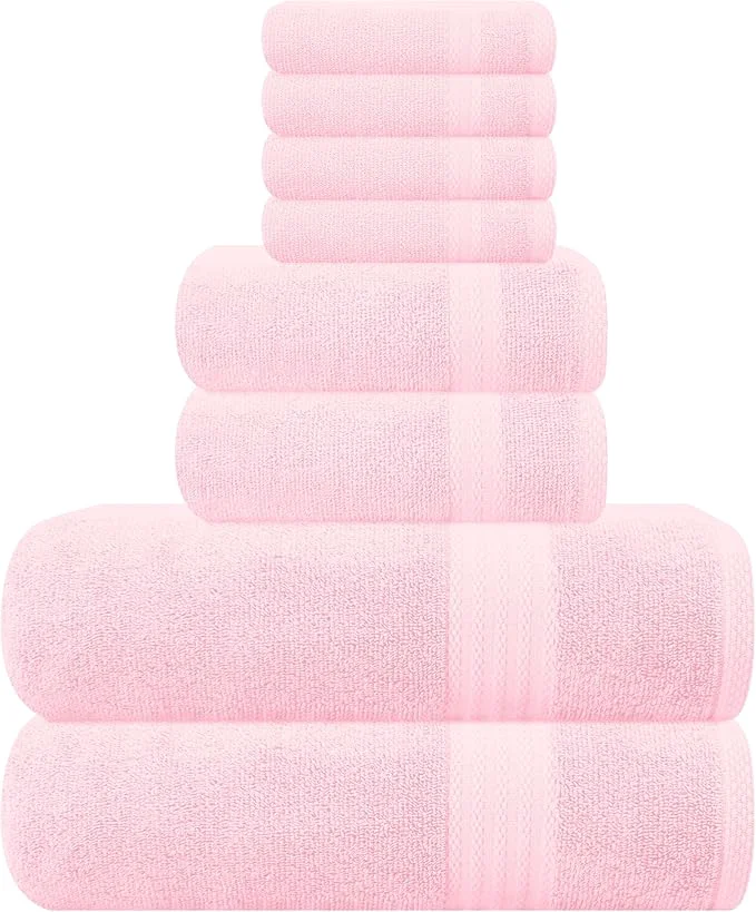Superior GLAMBURG Ultra Soft 8-Piece Towel Set High-End