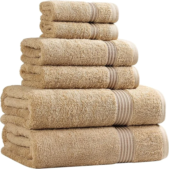 Superior Egyptian Cotton 6-Piece Towel Set Bathroom Essentials Towels Healthy
