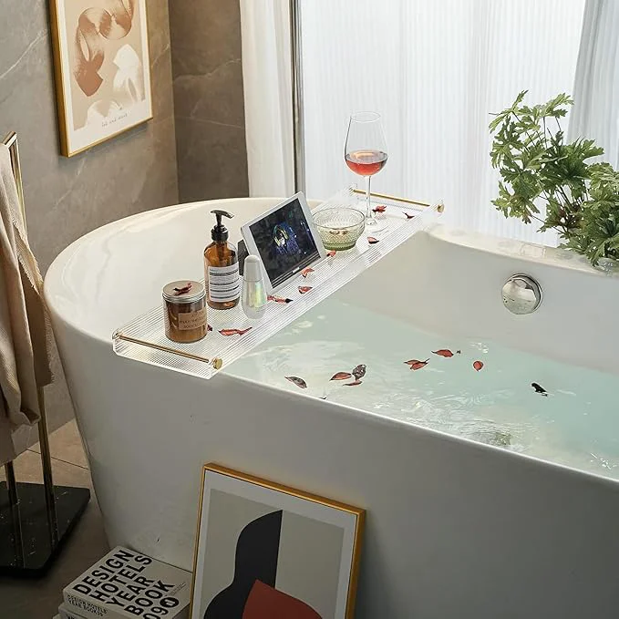 Crafted Bathtub Caddy Tray for Luxury Bathroom Bath tub Table Caddy Tray Shelf for High-Quality