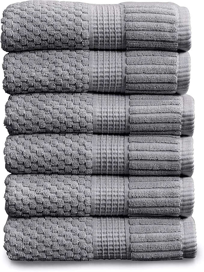Sophisticated NY Loft Cotton Hand Towel 6 Pack Super Soft Absorbent Quick-Dry Hand User-Friendly