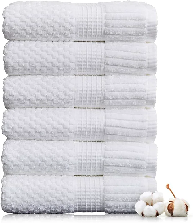 Green NY Loft Cotton Hand Towel 6 Pack Super Soft Absorbent Quick-Dry Hand Clean
