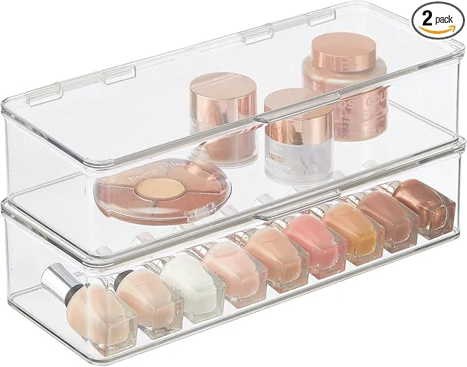 Top-Quality mDesign Makeup Storage Stackable Organizer Box Functional