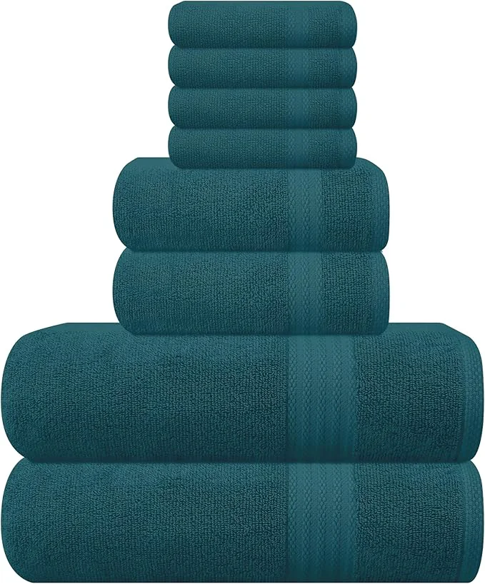 Optimized GLAMBURG Ultra Soft 8-Piece Towel Set Crafted