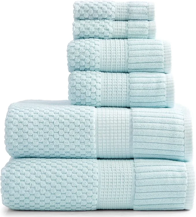 Practical NY Loft Cotton Towel Set 6 Piece Super Soft Absorbent Quick-Dry 2 Bath Luxury