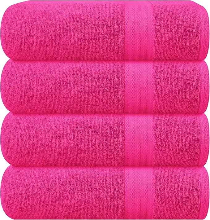 Smart GLAMBURG Premium Cotton 4 Pack Bath Towel Set Minimalist
