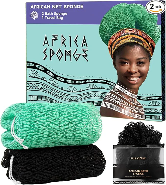 Fast African Exfoliating Net Sponge Black Seawave Solid