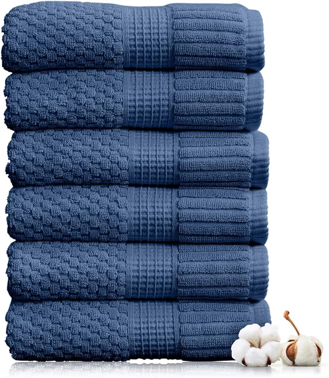 Easy-to-Use NY Loft Cotton Hand Towels 6 Pack Hand Towel Set Absorbent Quick-Dry Selected