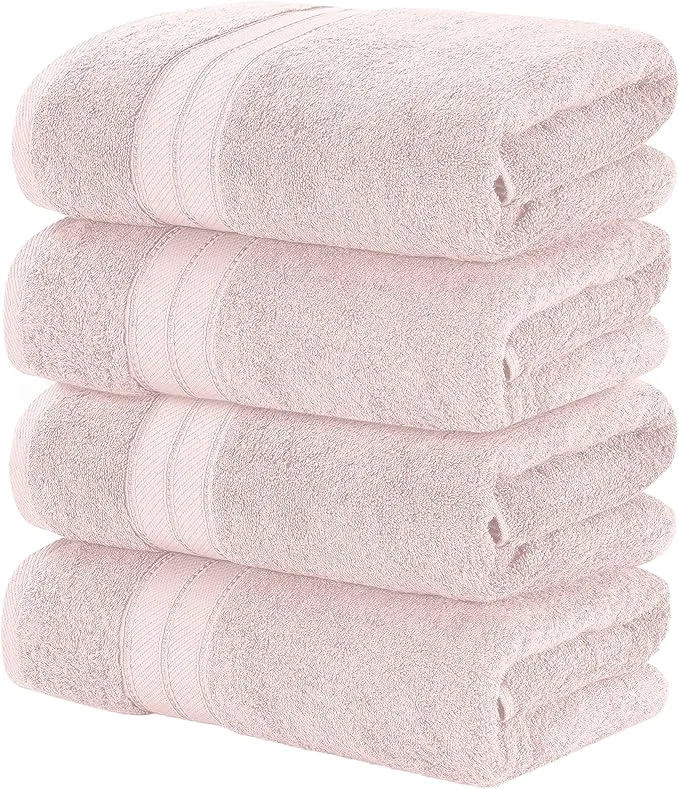 Pure Modern Threads 4-Pack SpunLoft Bath Sheet Blush 35x66 Authentic