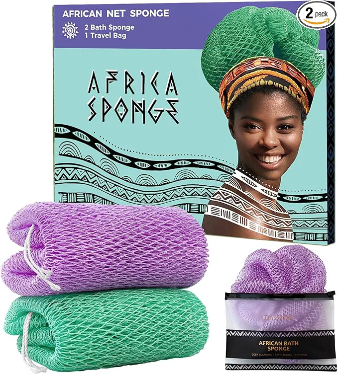 User-Friendly African Net Sponge 2 Pieces Convenient