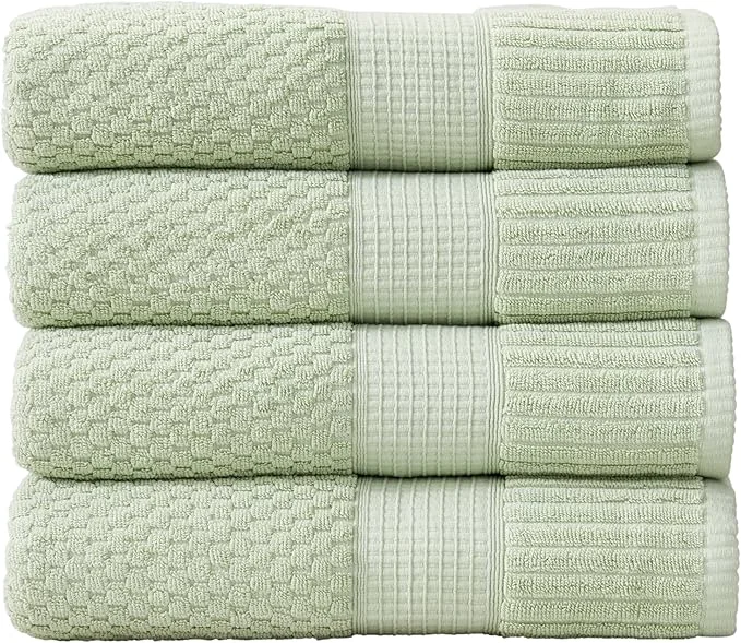 Excellent NY Loft Cotton 4 Pack Bath Towel Set Super Soft Absorbent Quick-Dry High-Performance