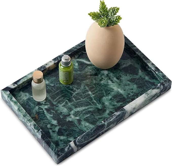 Reusable Natural Marble Tray for Bathroom Kitchen and Desktop Rectangle Excellent