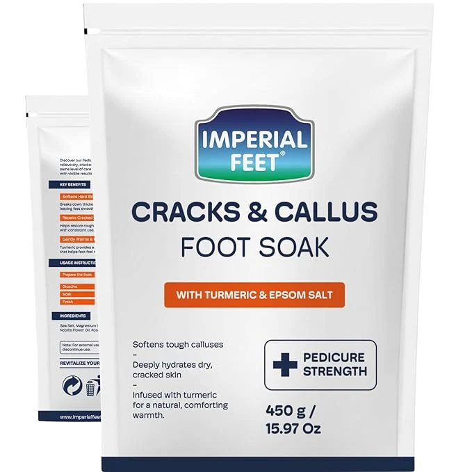 Clean Imperial Feet Epsom Salt Foot Soak-Cracked Heels Thick Calluses Soften Hard First-Class