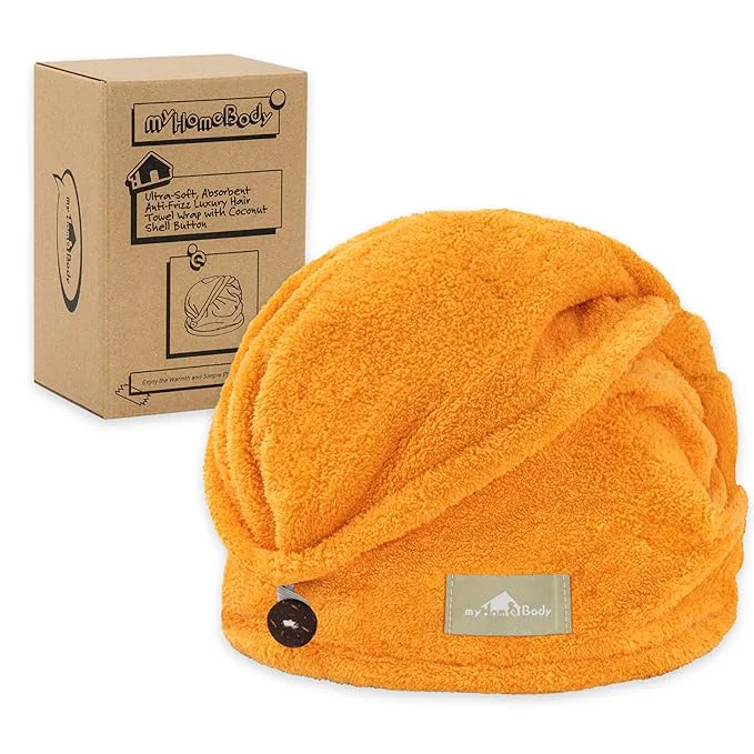 Detailed myHomeBody Hair Towel Wrap Luxury Quick Drying Turban Ultra Soft Absorbent Prestigious