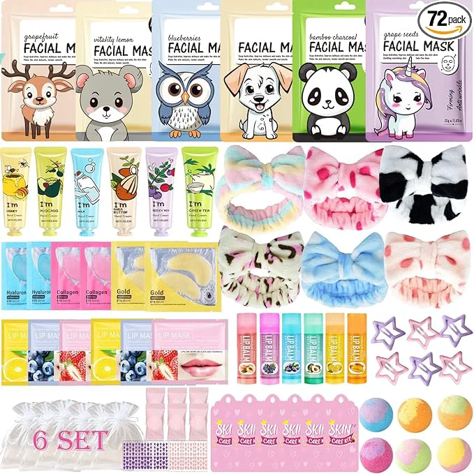 Sustainable 72PCS Spa Party Supplies for Women Spa Party Favors Include Face Masks Quality