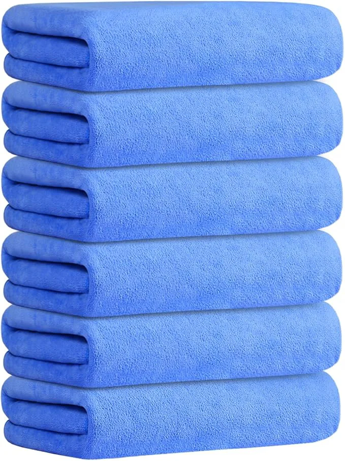 Breathable JML Bath Towel Microfiber Bathroom Towels Set 6 Pack 30 x 60 Classic