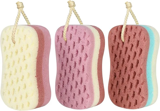 High-Performance 3 Pcs Big Bath Sponge for Women Sponge Loofah Body Scrubber Shower Sponge for Elite