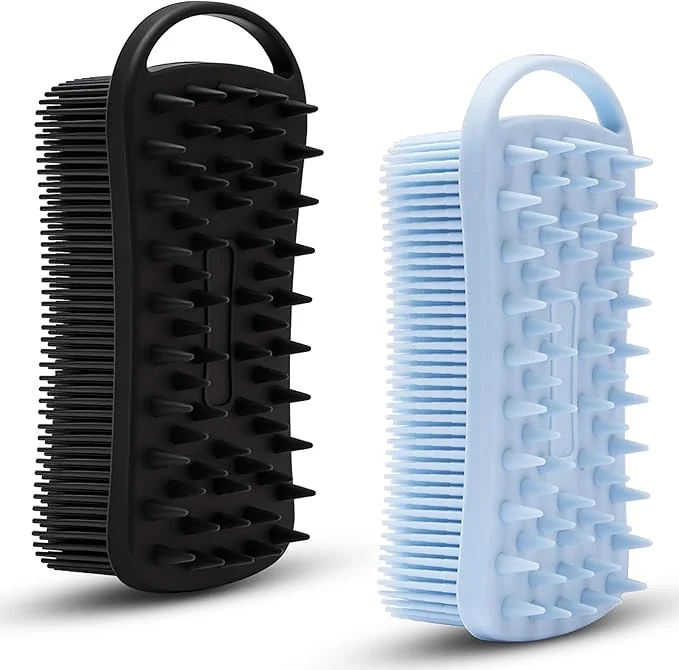 Minimalist 2 PC Silicone Body Scrubber 2 in 1 Exfoliating Shower Bath Scrubber Soft Fashionable