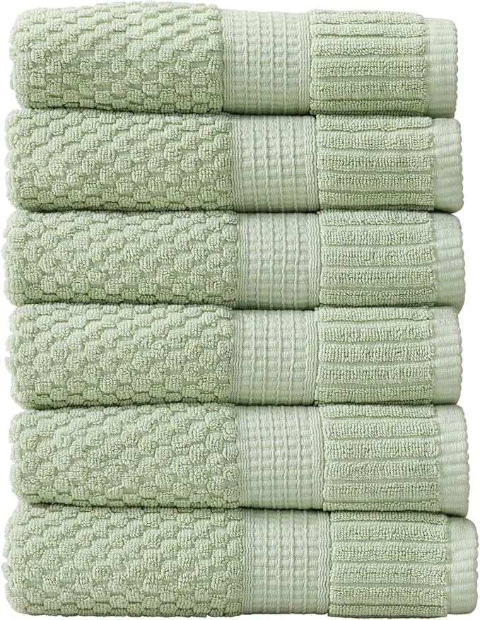 Recyclable NY Loft Cotton Hand Towel 6 Pack Hand Towel Set Super Soft Absorbent Enhanced