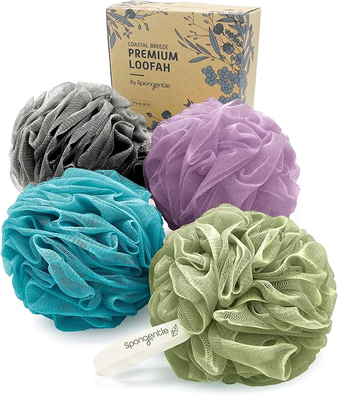 Green Spongentle Shower Loofah Bath Sponge Body Scrubber Fashionable