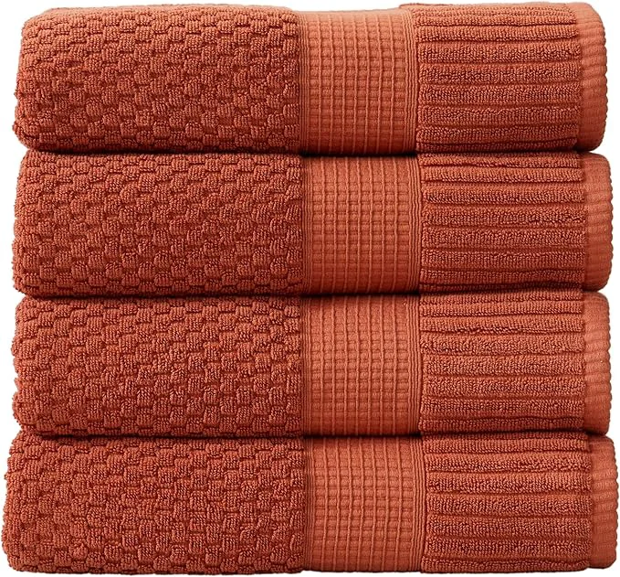 Elegant NY Loft Cotton 4 Pack Bath Towel Set Super Soft Absorbent Quick-Dry Traditional