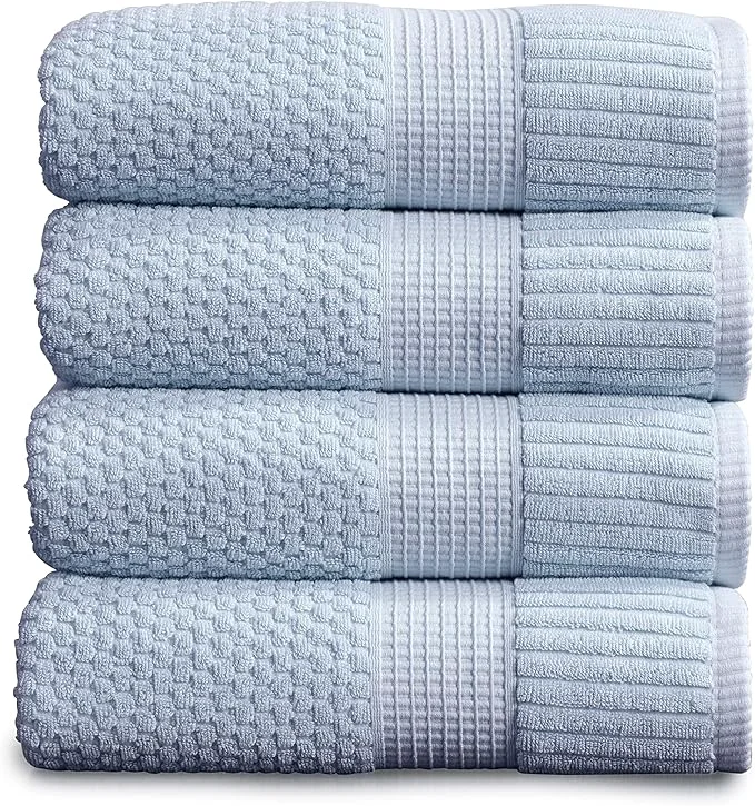 Contemporary NY Loft Cotton Bath Towel 4 Pack Super Soft Absorbent Quick-Dry Bath Lightweight